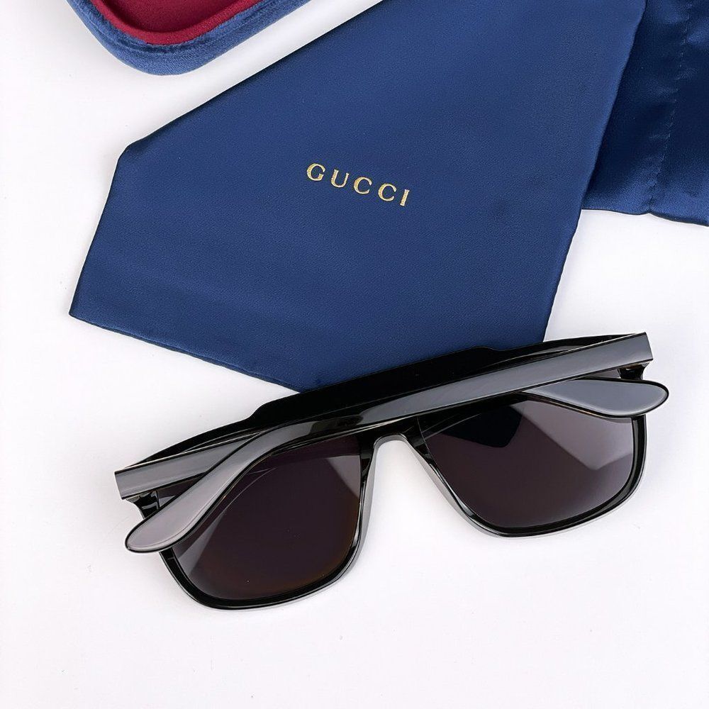 NEW GUCCI GG1039S 001 Black/Yellow Gray Aviator Plastic Men Sunglasses - Picture 12 of 13